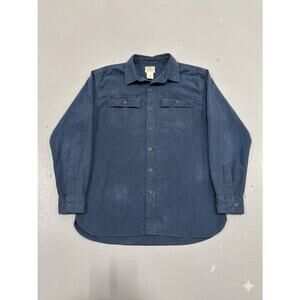 L.L. Bean Men’s Size Large Blue Chamois Button Up Heavyweight Traditional Fit